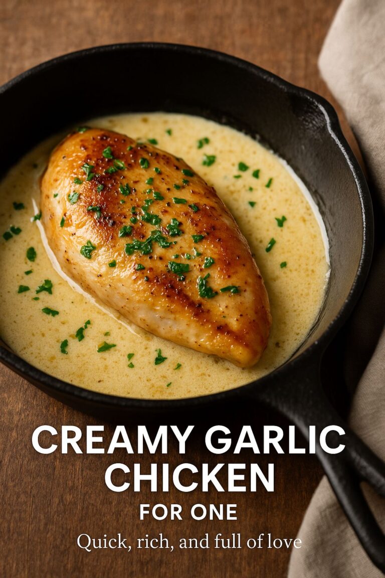 🧄 Creamy Garlic Chicken for One – Ready in 20 Minutes